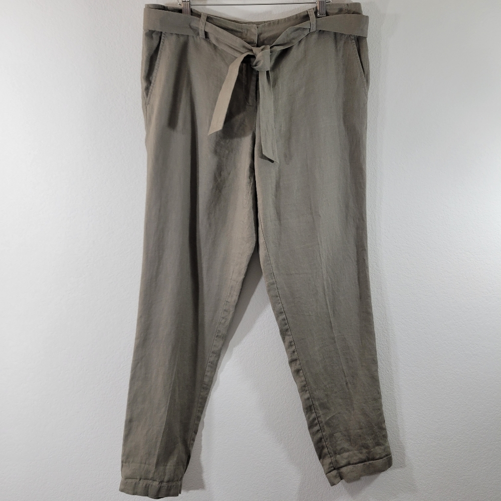 Eileen Fisher Olive Tie-Waist Pants